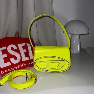 Bright yellow/green Diesel Leather bag